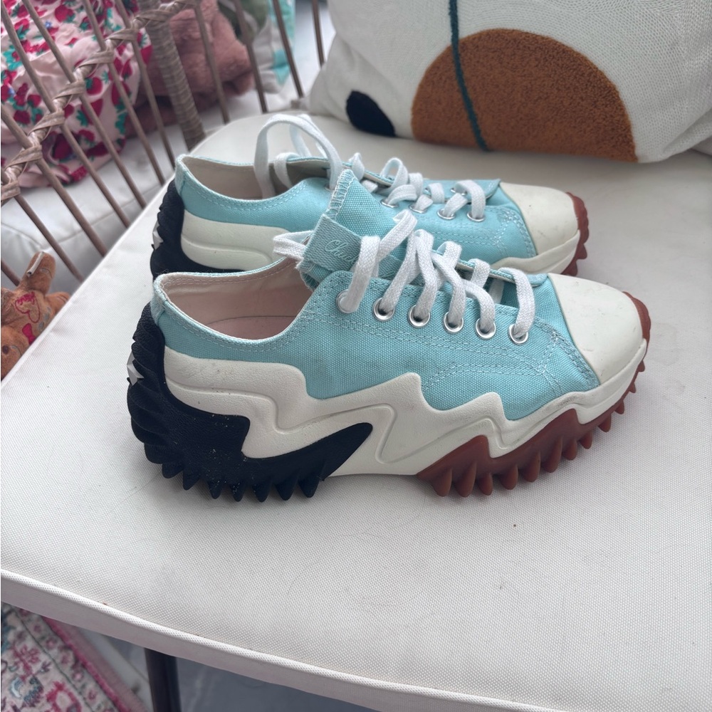 Converse Sky Blue and White Zigzag Sneakers
